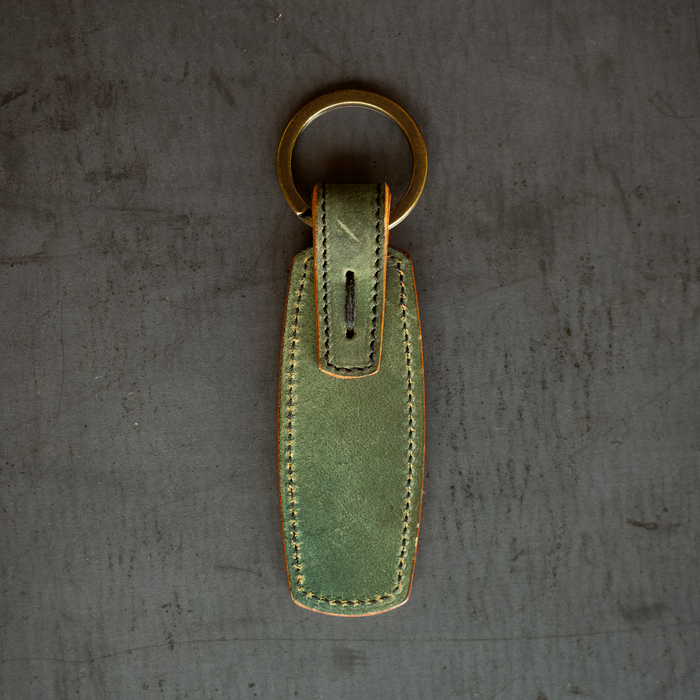 Rover Key Ring - Reverse Black Horween Shell Cordovan