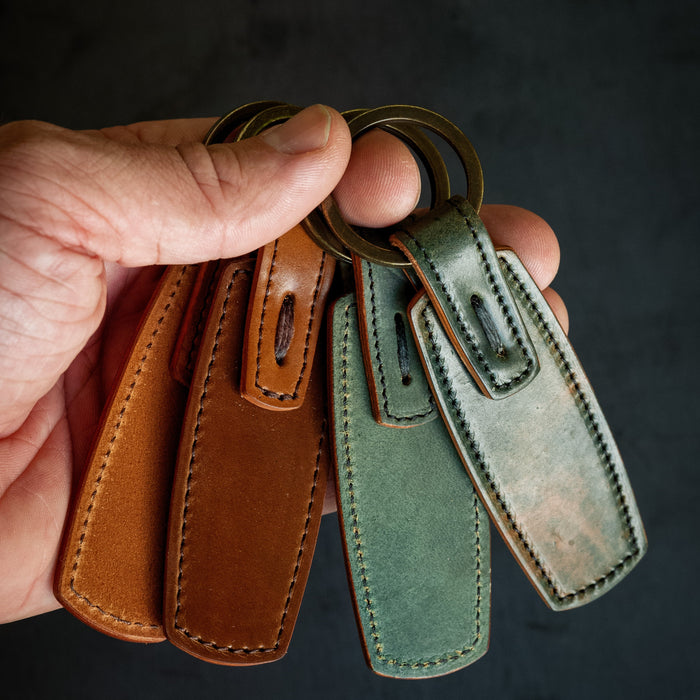 Rover Key Ring - Marbled Black Horween Shell Cordovan