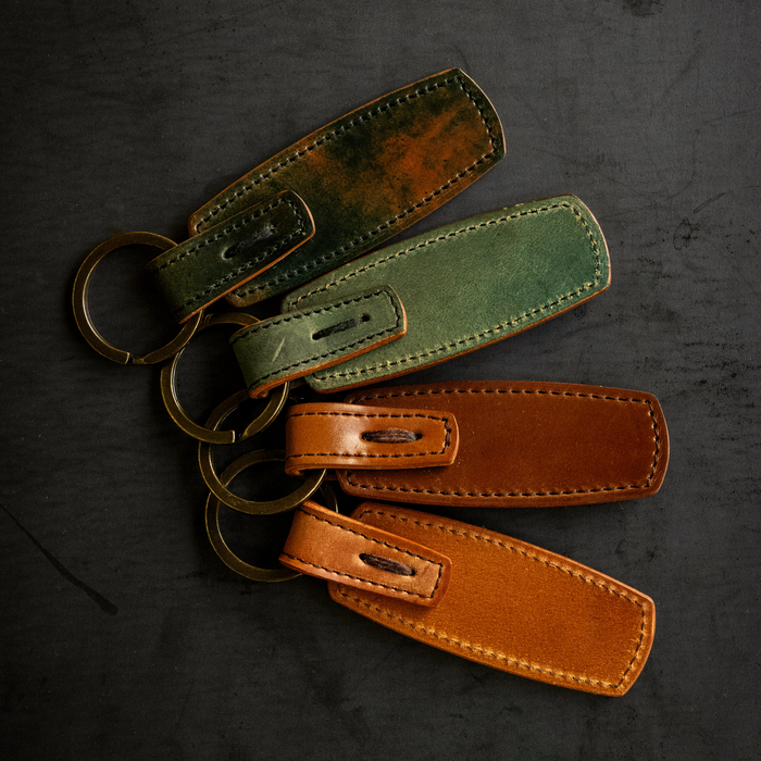 Rover Key Ring - Marbled Black Horween Shell Cordovan