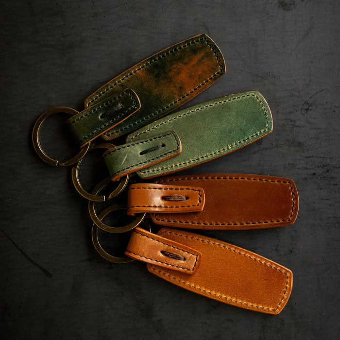 Rover Key Ring - Reverse Black Horween Shell Cordovan