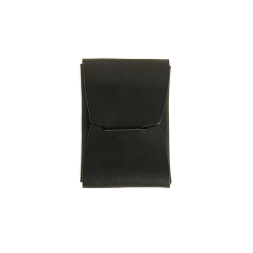 Black leather pouch on a white background
