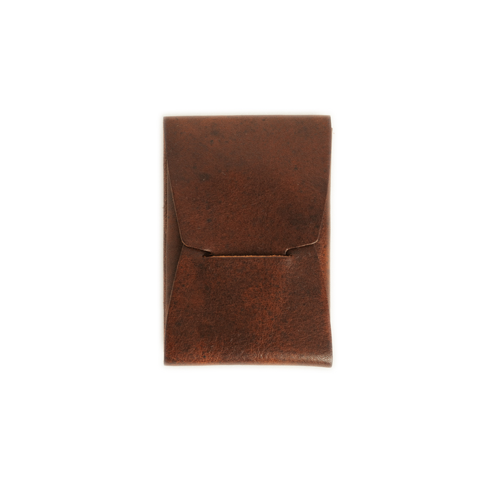 Brown leather wallet on a white background