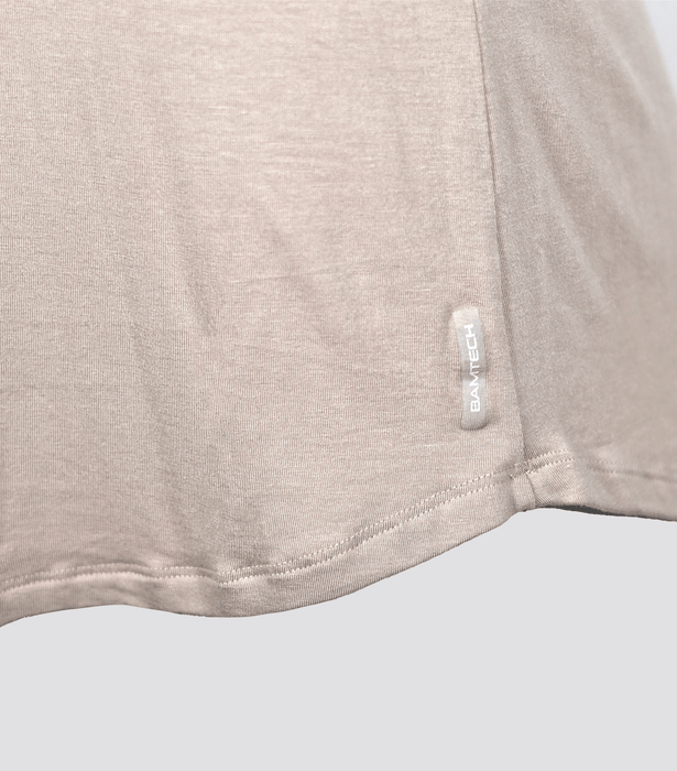 Bamboo Swift Curve-Hem T-Shirt - Sandstone