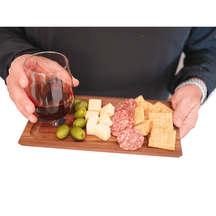 Charcuterie and Appetizer Tray with Wine Holder - 4 Pack