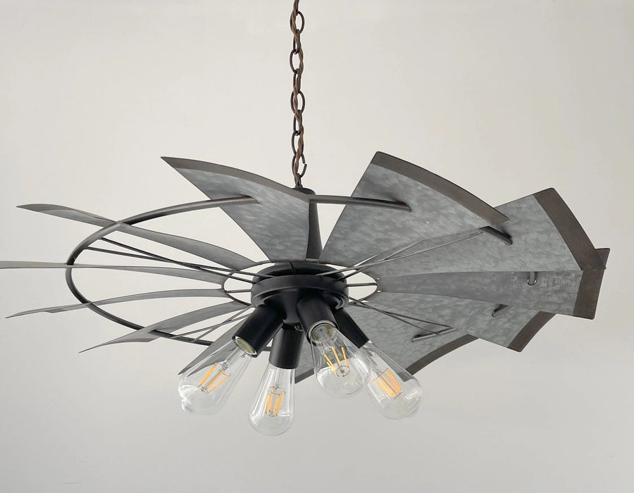 Farmhouse Windmill Chandelier Lighting Fixture 30"