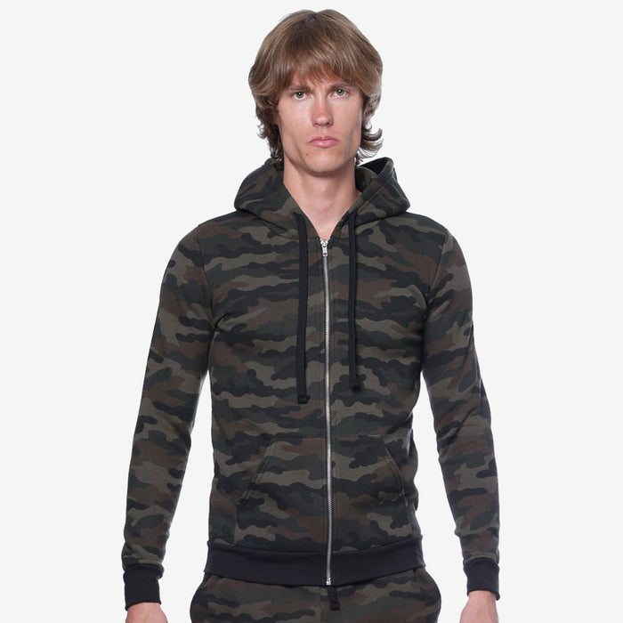 Camo Fleece Zip Hoodie