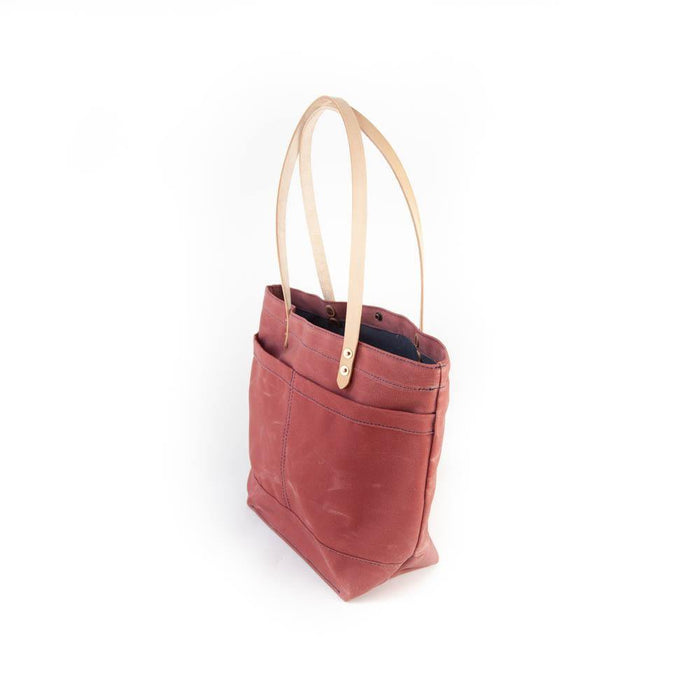 The New Craft Tote in Waxed Canvas and Leather - Nautical Red