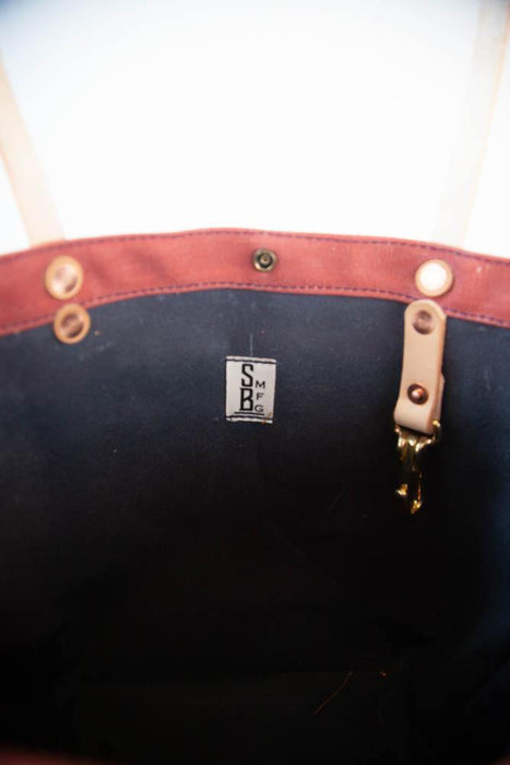 The New Craft Tote in Waxed Canvas and Leather - Nautical Red