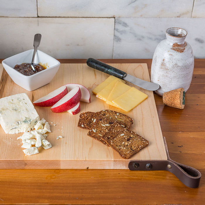 Maple Square Board w/Leather Handle