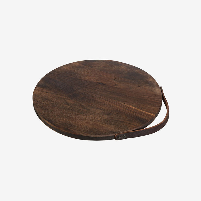 Rustic Walnut Round Serving Board