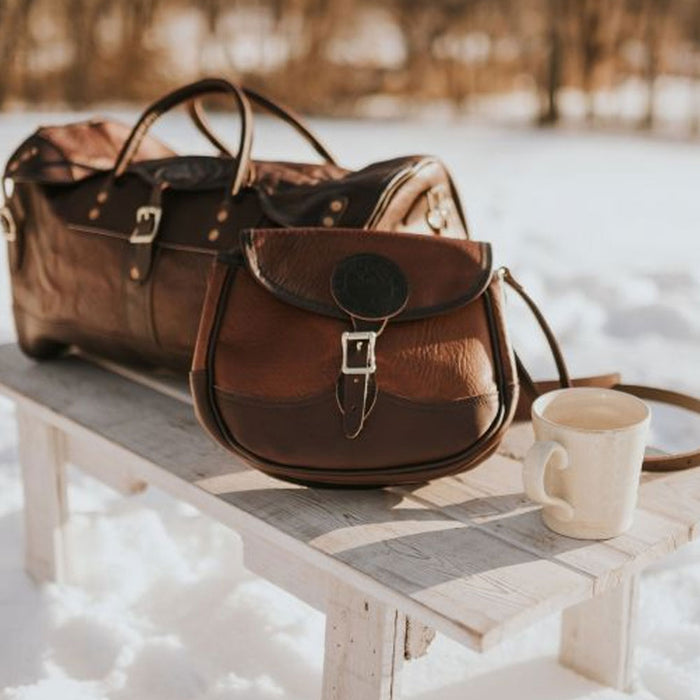 Bison Leather Small Shell Purse