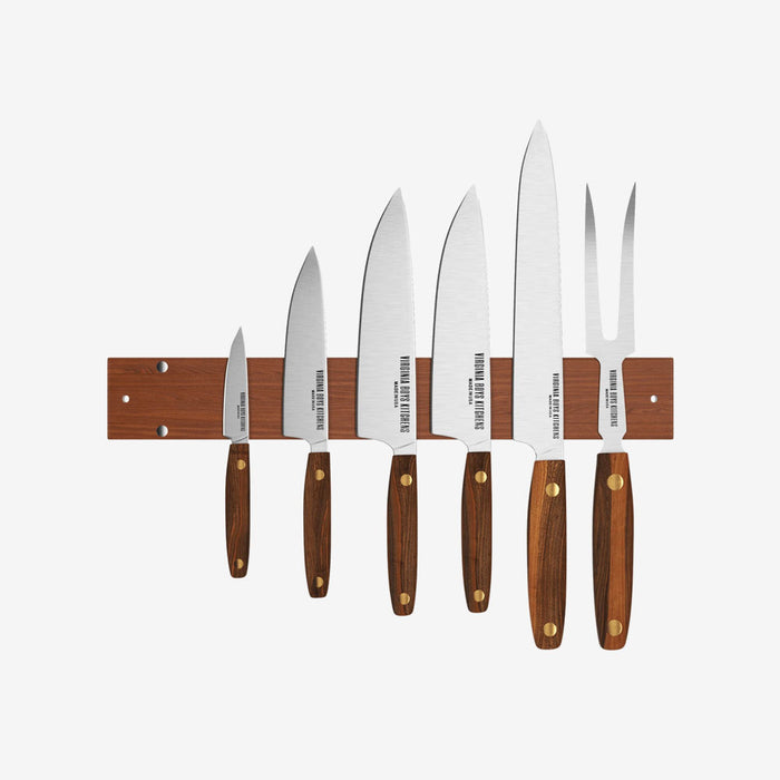 Wall Mounted Walnut Wood Knife Rack