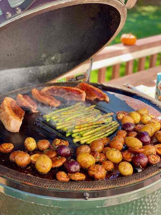 Green Egg Style / Kamado Style Grill Griddle Combination Inserts