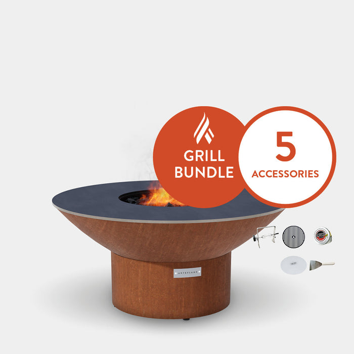 Arteflame Classic 40" Grill with a Low Round Base Home Chef Bundle With 5 Grilling Accessories