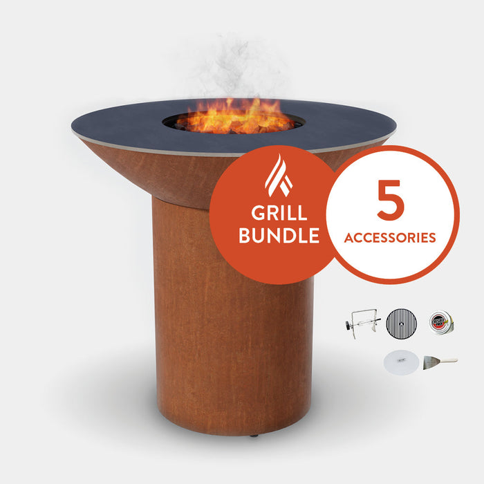 Arteflame Classic 40" Grill with a High Round Base Home Chef Bundle With 5 Grilling Accessories