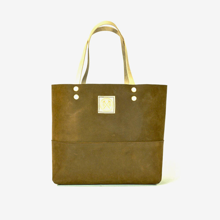 The Paxton Large Leather Tote in Brown