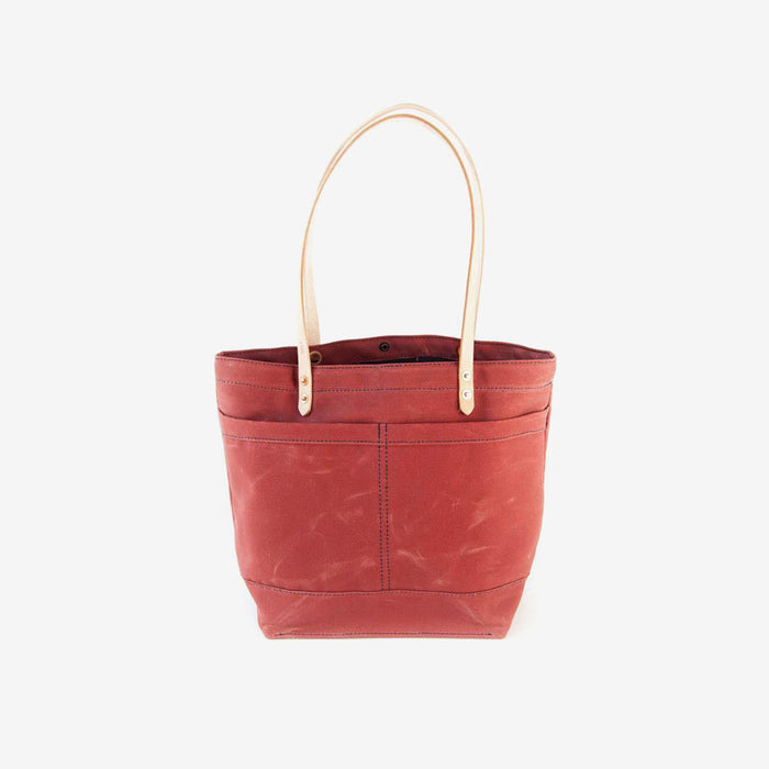 The New Craft Tote in Waxed Canvas and Leather - Nautical Red