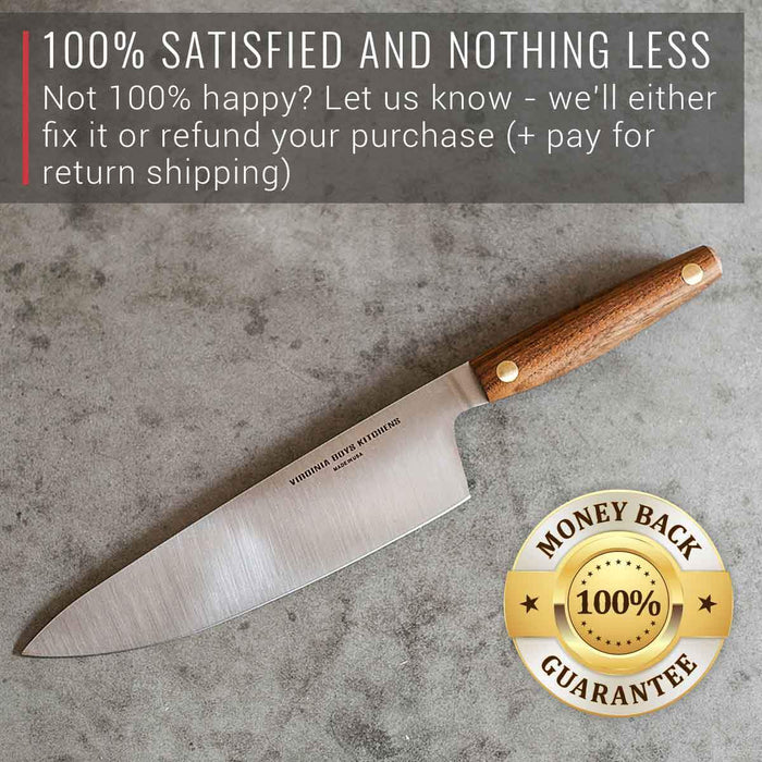 8" Stainless Steel Chef Knife w/Walnut Handle